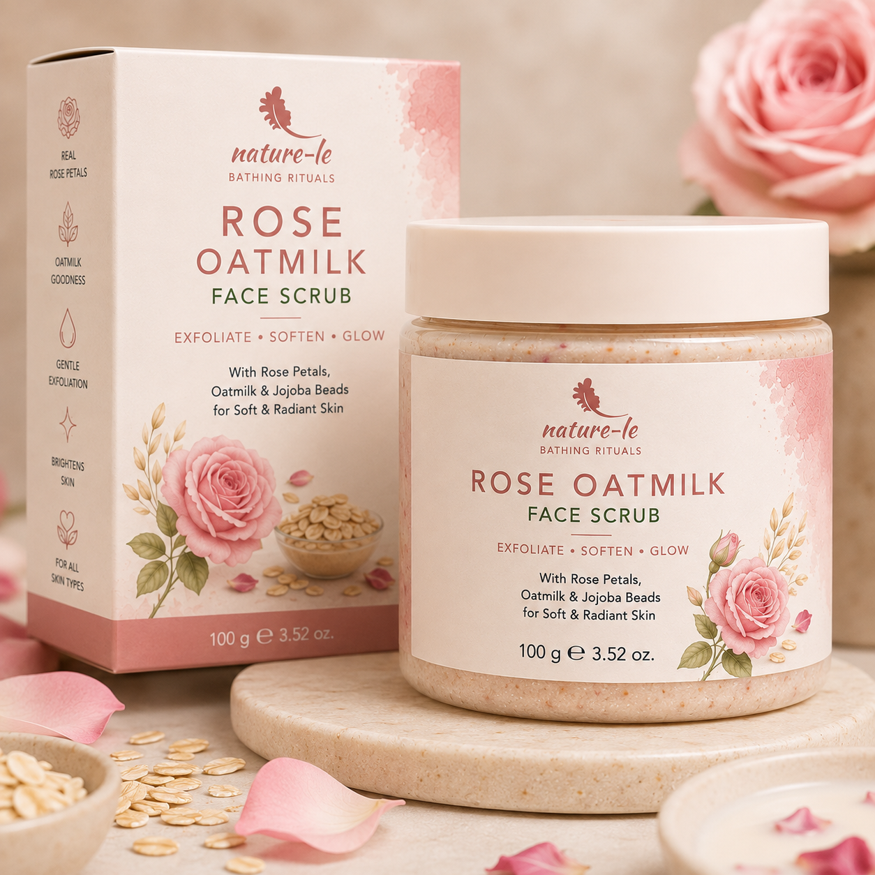 Rose Oatmilk Face Scrub